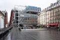 Architectural detail of the Pompidou square in the Beaubourg area of the 4th arrondissement of Paris